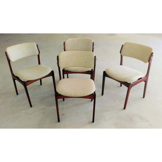 Image 1 of Ensemble de 4 chaises vintage par Oddense Maskinsnedkeri Erik Buch Danois