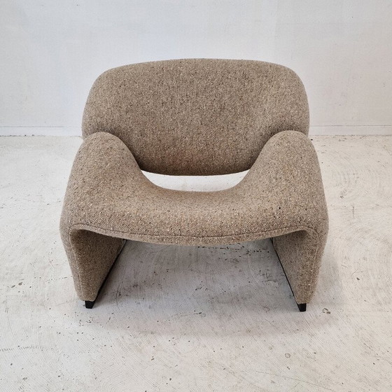 Image 1 of Paire de chaises vintage modèle F580 en tissu de laine par Pierre Paulin pour Artifort, 1966