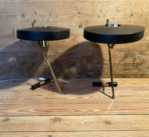 2x Louis Kalff Diplomat Z Lampes de table