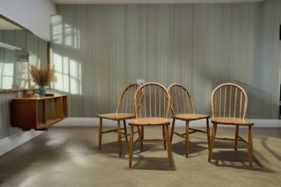 Image 1 of Vintage Mid Century Ercol Windsor Dining Chairs Set Of 6