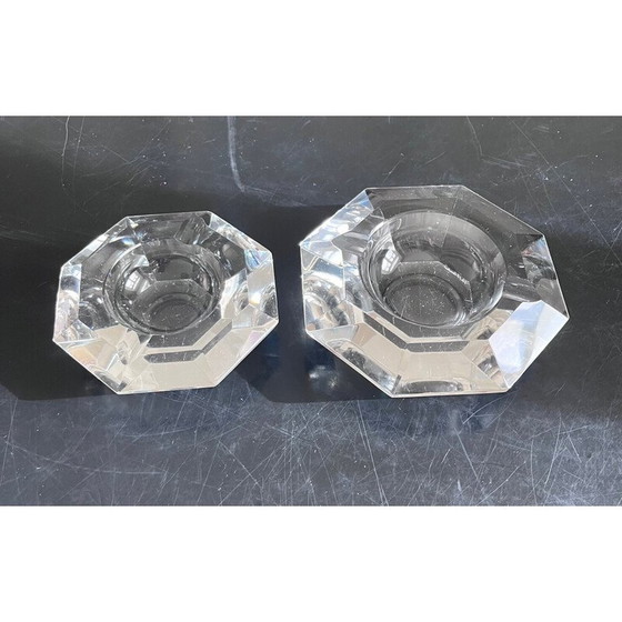 Image 1 of Paire de cendriers en cristal vintage pour Val Saint Lambert, 1970