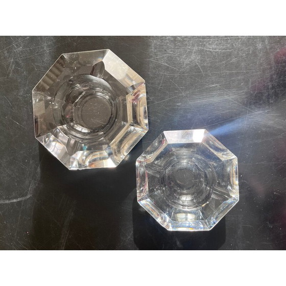 Image 1 of Paire de cendriers en cristal vintage pour Val Saint Lambert, 1970