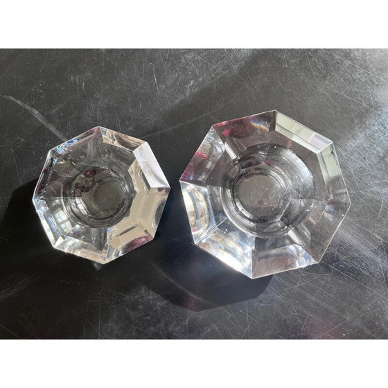 Image 1 of Paire de cendriers en cristal vintage pour Val Saint Lambert, 1970