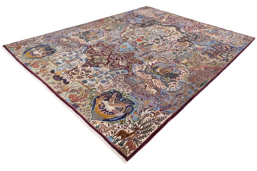 Magnifique tapis persan Kashmar 3,90 X 3,10 Jardin d'Eden Tapis d'Orient