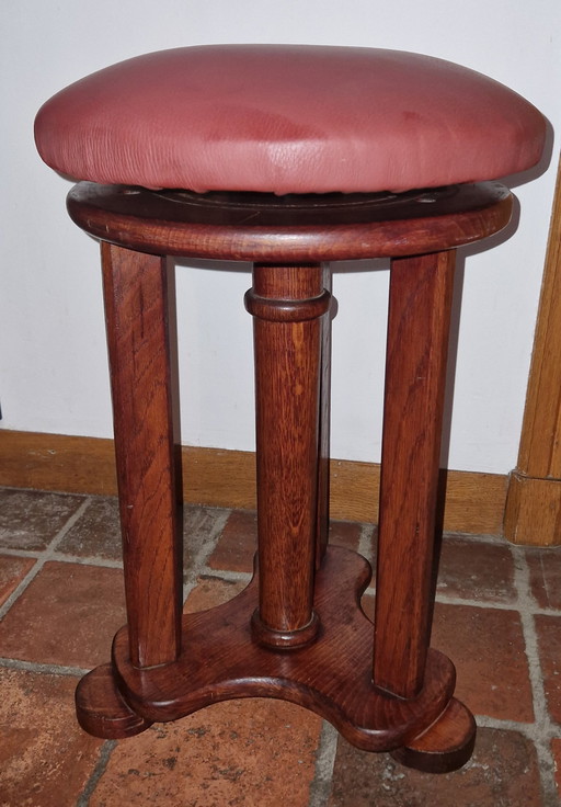 Classic Round Height Adjustable Piano Stool, Swivel Stool (tabouret pivotant)