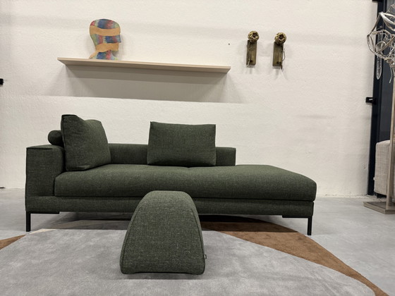 Image 1 of Design On Stock Aikon Lounge Sofa Element Footstool 210 Green Fabric