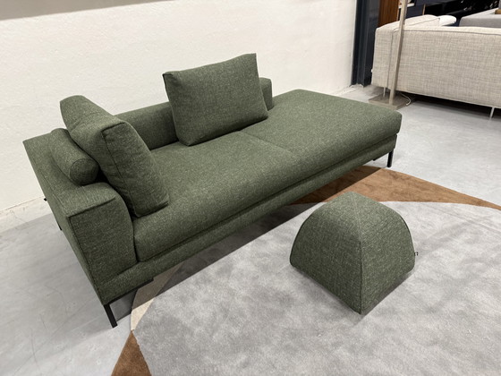 Image 1 of Design On Stock Aikon Lounge Sofa Element Footstool 210 Green Fabric