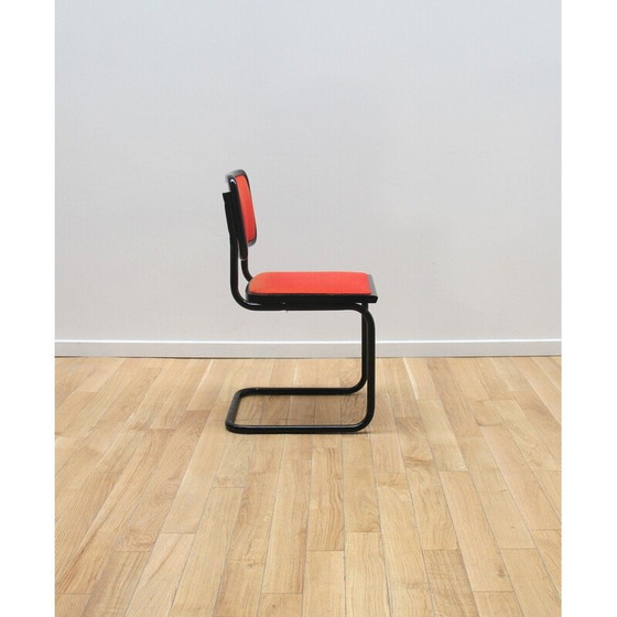 Image 1 of Chaise vintage Cesca en bois teinté noir et tissu