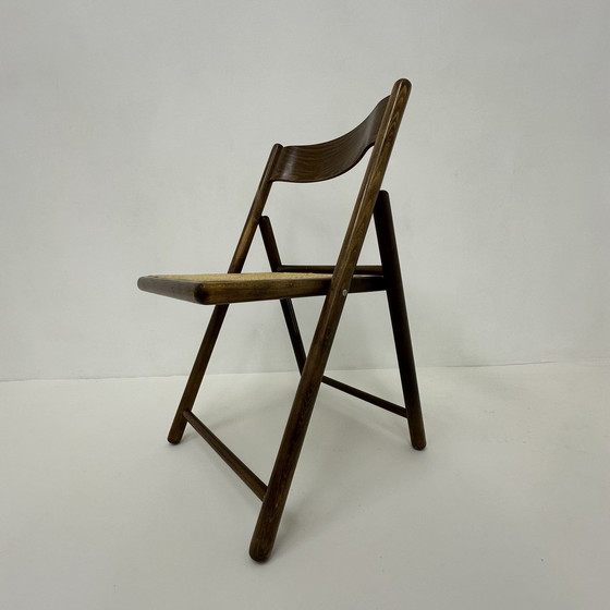 Image 1 of Chaise pliante vintage en bois et sangle par Habitat, 1980's