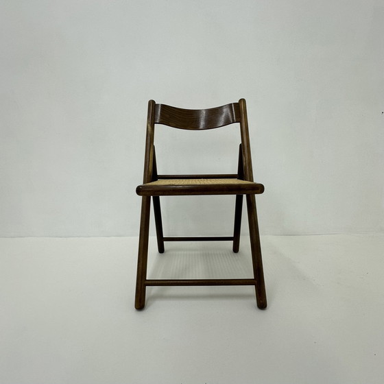 Image 1 of Chaise pliante vintage en bois et sangle par Habitat, 1980's