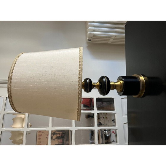 Image 1 of Lampe vintage en métal laqué noir et métal doré pour Delmas, 1970