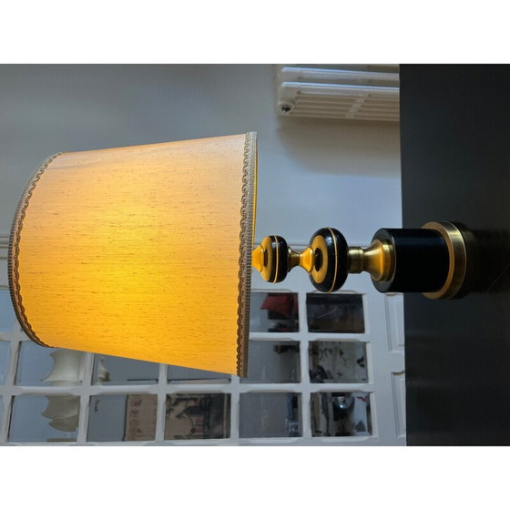 Image 1 of Lampe vintage en métal laqué noir et métal doré pour Delmas, 1970