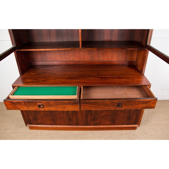 Image 1 of Buffet haut vintage en palissandre en 2 parties par Erik Brouer pour Brouer Mobelfabrik, Danemark 1960