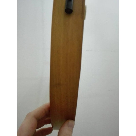 Image 1 of Miroir mural scandinave vintage en bois encadré de forme circulaire par Uno et Östen Kristiansson pour Luxus, 1960