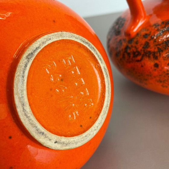 Image 1 of Paire de vases en poterie "Orange" de Spara, Allemagne, années 1970