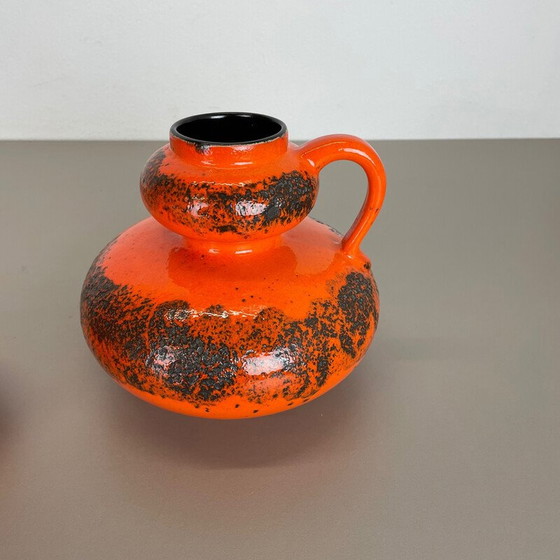 Image 1 of Paire de vases en poterie "Orange" de Spara, Allemagne, années 1970