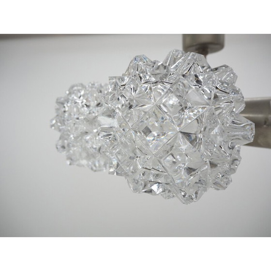 Image 1 of Lustre vintage en nickel et verre par Kamenicky Senov, Tchécoslovaquie 1970