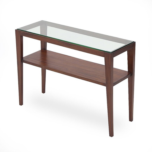 Table basse rectangulaire avec plateau en verre, 1950S