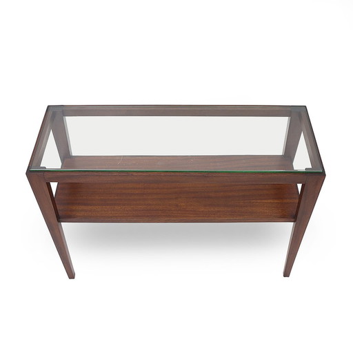 Table basse rectangulaire avec plateau en verre, 1950S