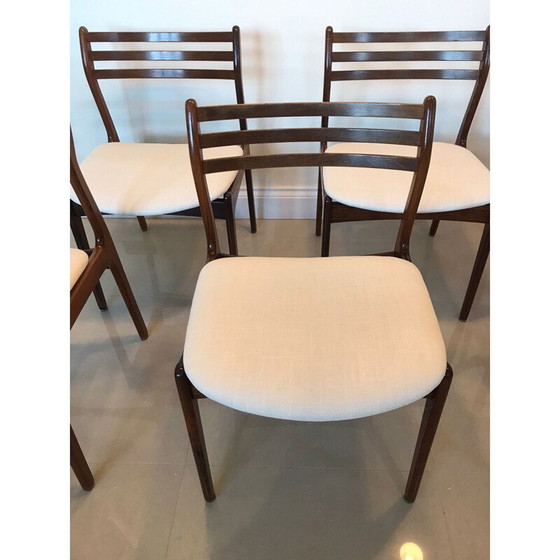 Image 1 of Ensemble de 6 chaises danoises vintage en bois de rose par P.E. Jorgensen pour Farso Stolefabrik