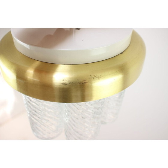 Image 1 of Lustre vintage en métal et verre par Kamenický Šenov, Tchécoslovaquie 1970