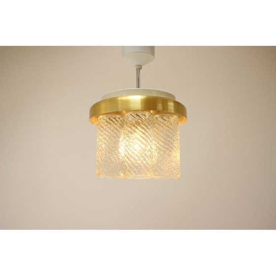 Image 1 of Lustre vintage en métal et verre par Kamenický Šenov, Tchécoslovaquie 1970