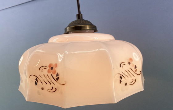 Image 1 of Lampe pendante art déco rose