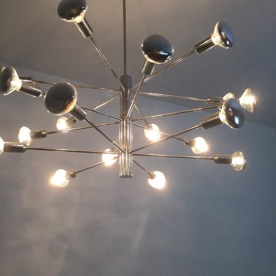 Image 1 of Suspension spoutnik chromée moderniste pour Cosack Lights, Allemagne 1960