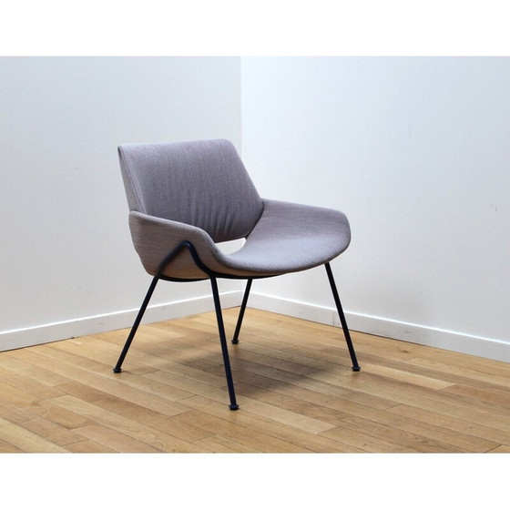 Image 1 of Ensemble de 3 fauteuils Monk vintage en métal teinté et tissu pour Prostoria