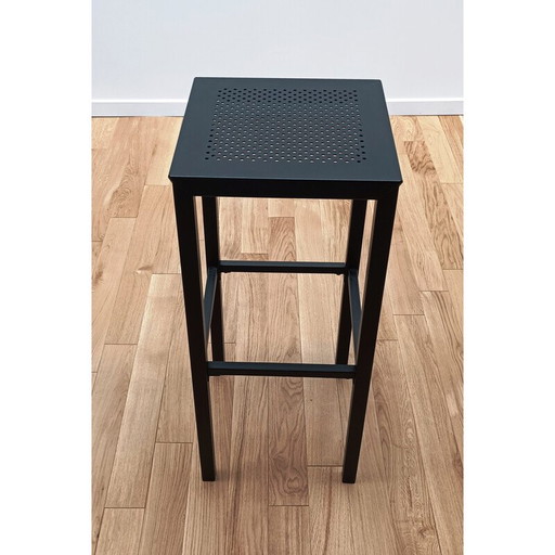 Tabouret de bar haut vintage en métal noir