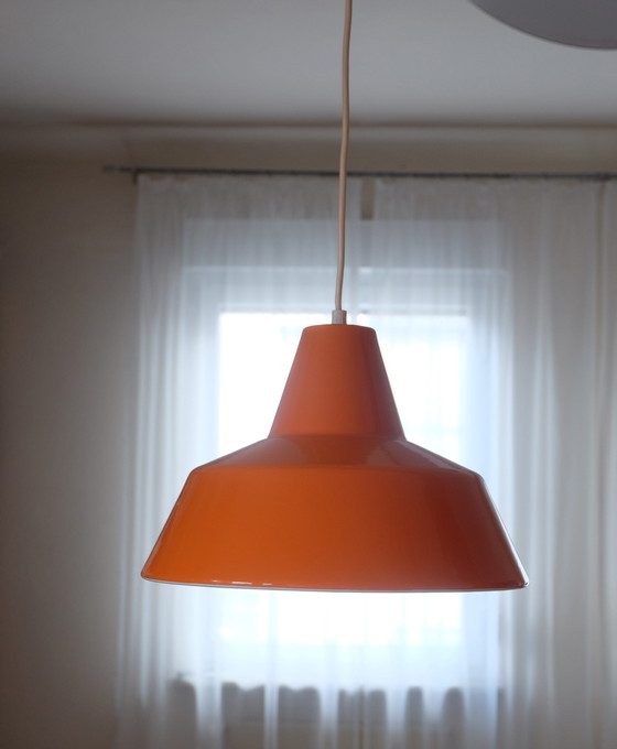 Image 1 of Lampe à suspendre Métal émaillé Orange 1970