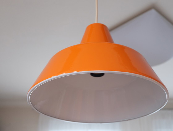 Image 1 of Lampe à suspendre Métal émaillé Orange 1970