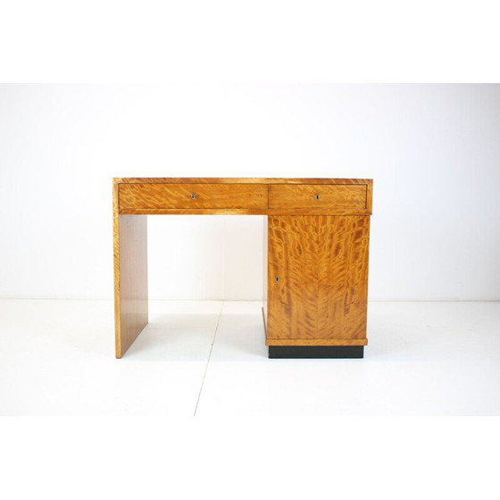 Image 1 of Bureau vintage en bois Art Deco, Tchécoslovaquie 1930