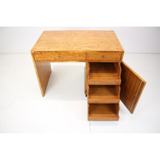 Image 1 of Bureau vintage en bois Art Deco, Tchécoslovaquie 1930