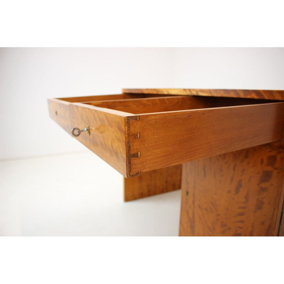 Image 1 of Bureau vintage en bois Art Deco, Tchécoslovaquie 1930