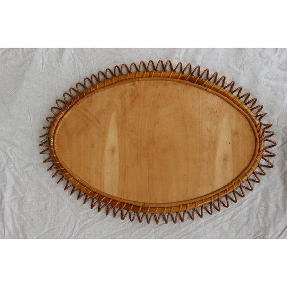 Image 1 of Miroir en rotin vintage italien par Franco Albini, Italie 1960-1970