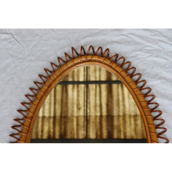 Image 1 of Miroir en rotin vintage italien par Franco Albini, Italie 1960-1970