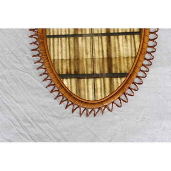Image 1 of Miroir en rotin vintage italien par Franco Albini, Italie 1960-1970