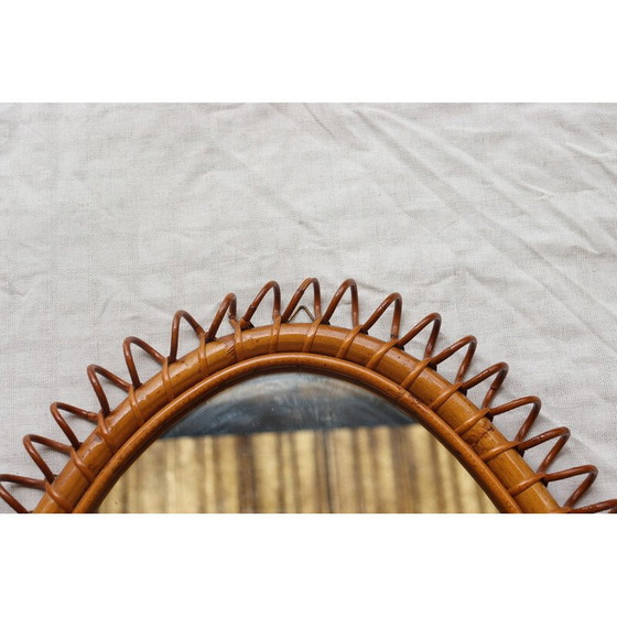 Image 1 of Miroir en rotin vintage italien par Franco Albini, Italie 1960-1970