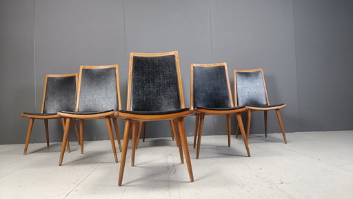 Chaises de salle à manger italiennes Mid Century, 1950S