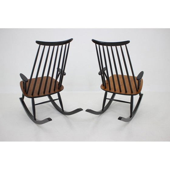 Image 1 of Paire de fauteuils à bascule Varjosen Puunjalostus en bois de hêtre, Finlande années 1960