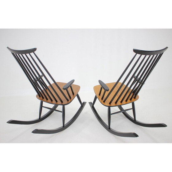 Image 1 of Paire de fauteuils à bascule Varjosen Puunjalostus en bois de hêtre, Finlande années 1960