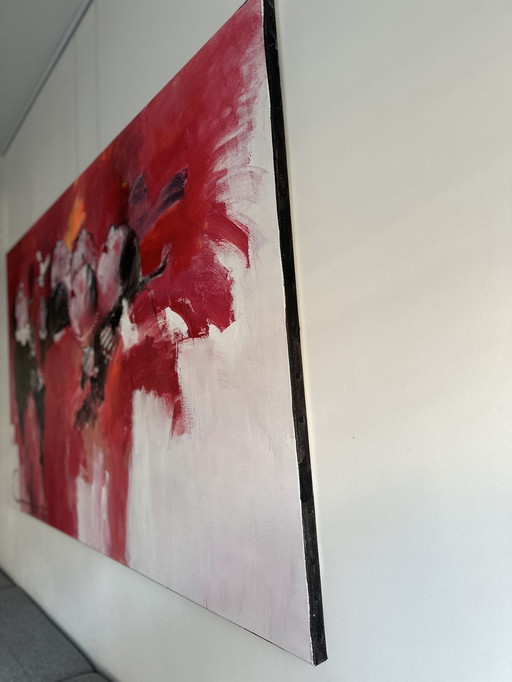 Gerdine Duijsens " Borrelen Bij Joop " Peinture 100X160 Cm