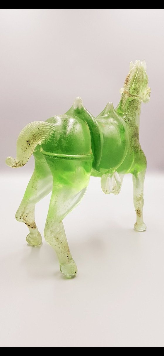 Image 1 of Cheval Coroso en verre de Murano signé Maestro Pino Signoretto