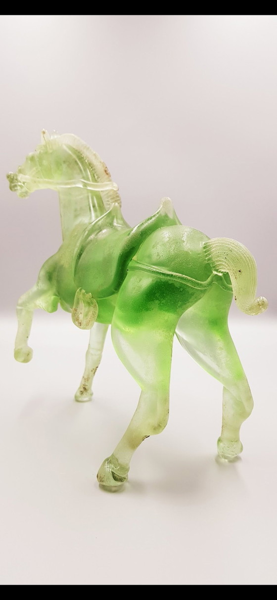 Image 1 of Cheval Coroso en verre de Murano signé Maestro Pino Signoretto