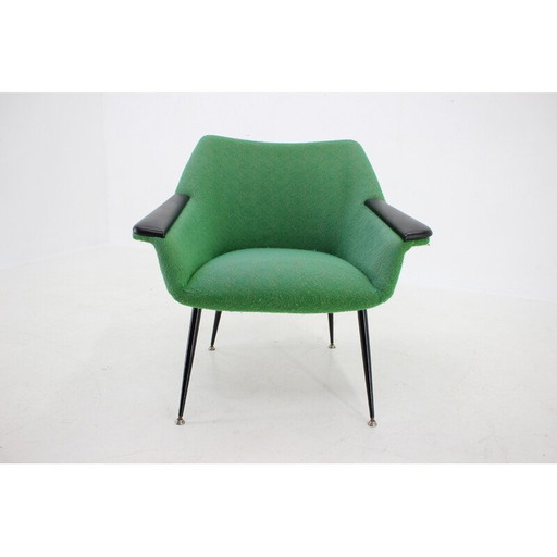 Fauteuil vintage en tissu vert, Italie, années 1960