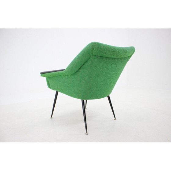 Image 1 of Fauteuil vintage en tissu vert, Italie, années 1960