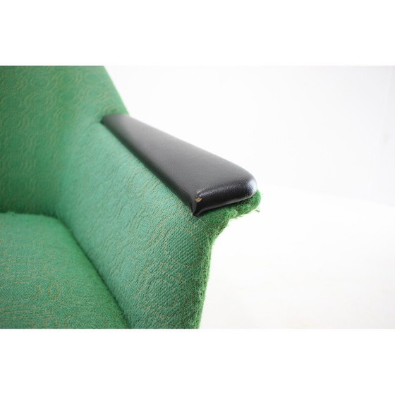 Image 1 of Fauteuil vintage en tissu vert, Italie, années 1960
