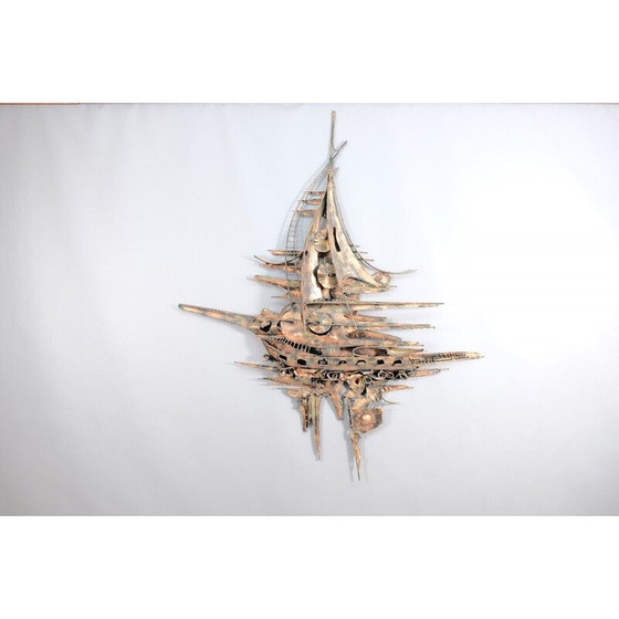 Image 1 of Sculpture murale vintage en métal de M. Di Giovanni, Allemagne 1979