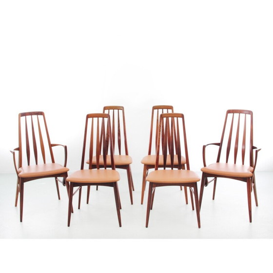 Image 1 of Ensemble de 4 chaises vintage en bois de rose modèle "Eva" par Niels Koefoed, 1964